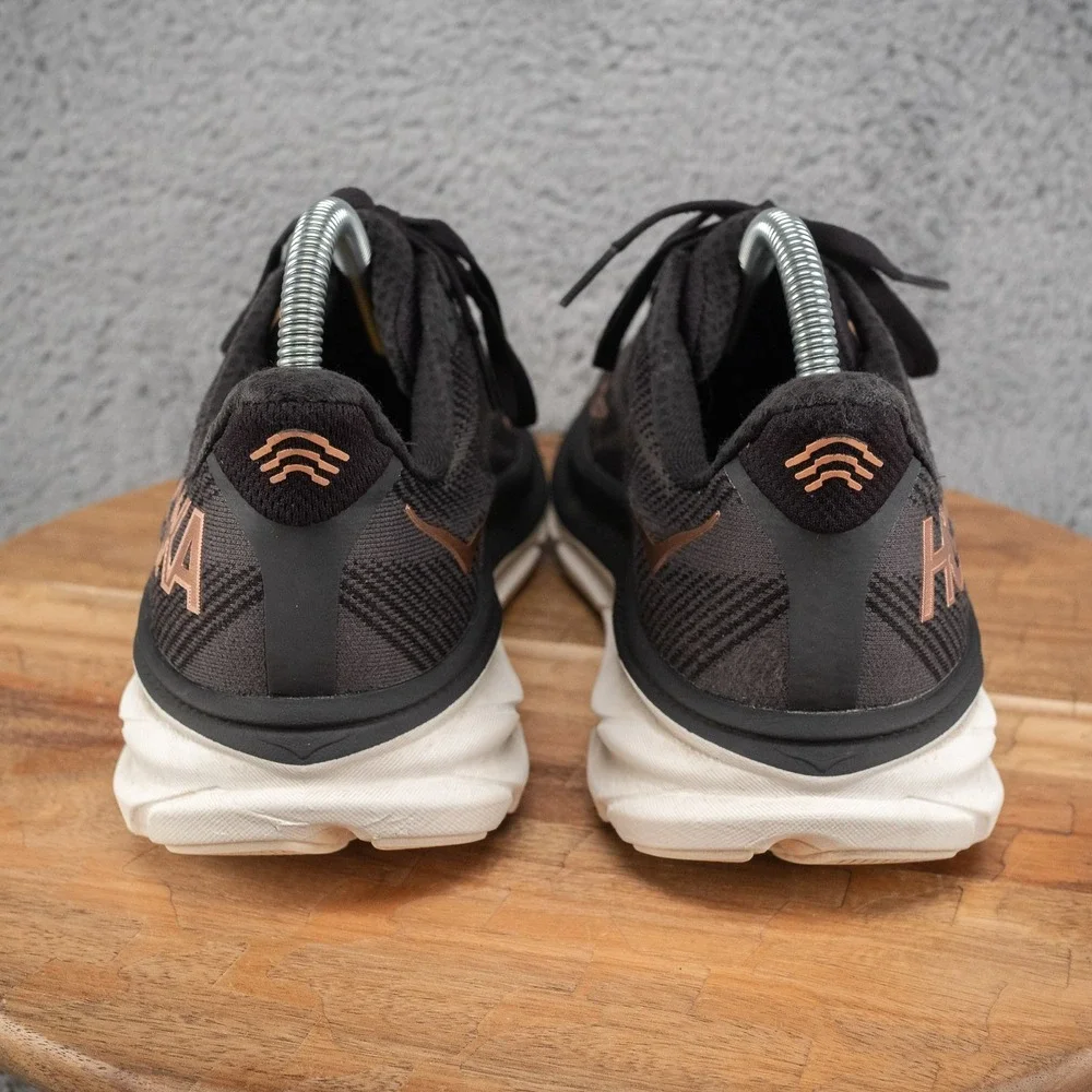 Hoka One One Womens Clifton 9 1127896 BRGL Black Running Shoes Sneakers Sz 8.5 B - Picture 4 of 10